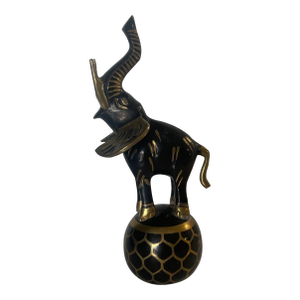 Brass & Enamel Elephant Bell
