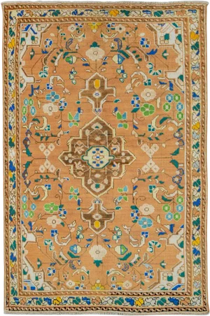 Vintage Persian Mahal Rug – Size: 4' 3" X 6'9"