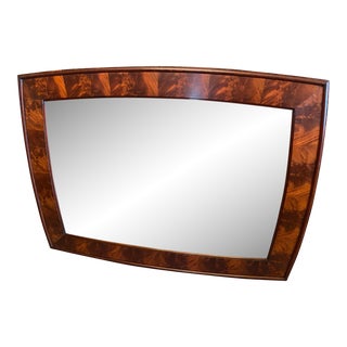 Vintage Henkel Harris Burlwood Slightly Off Rectangular Wall Mirror For Sale