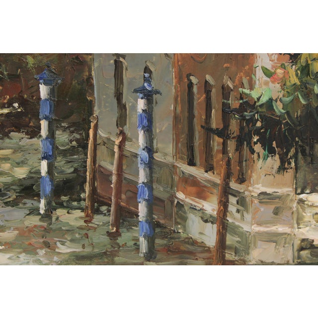 w.johannele Large Venice Canal Oil Painting on Canvas For Sale In Philadelphia - Image 6 of 17