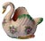 Vintage Portuguese Hand-Painted Pink Floral Ceramic Swan Planter For Sale