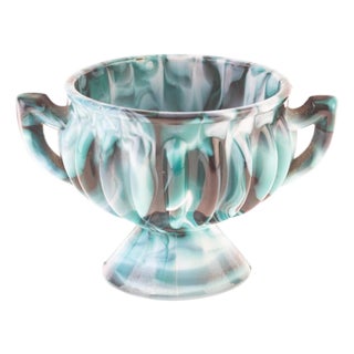 Antique 19th Century Victorian Pressed Glass Handled Urn from Sowerby For Sale