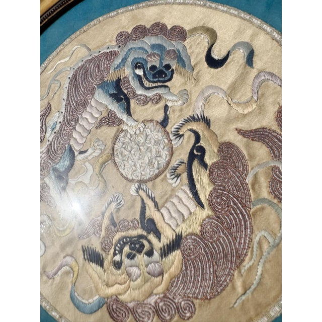 15th Century & Earlier Silk Embroidered Artwork in Gilt Frame, France, 19th Century For Sale - Image 5 of 15