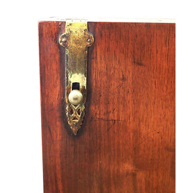 Antique English Queen Anne Walnut Cabinet on Stand Mirrored Cocktail Bar Chest For Sale - Image 18 of 18
