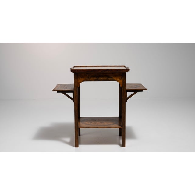 Wood 1910s France Art Deco Brown Wood Side Table For Sale - Image 7 of 14
