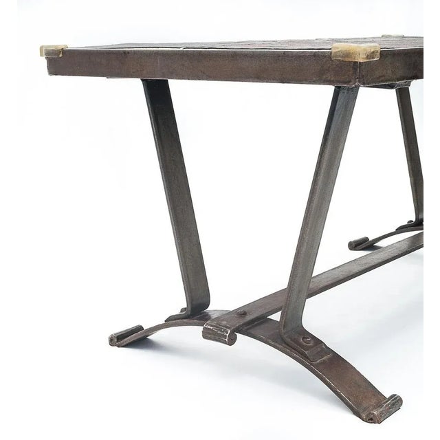 1950s Brutalist Coffee Table attributed to Jacques Adnet For Sale - Image 5 of 10