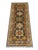 This natural-dyed Chobi wool runner features a charcoal gray field with five alternating geometric medallions. Pale blue,...
