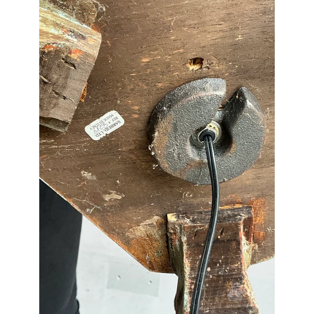 Olive Vintage Regency Sarreid Gilt Tipped Floor Lamp For Sale - Image 8 of 8