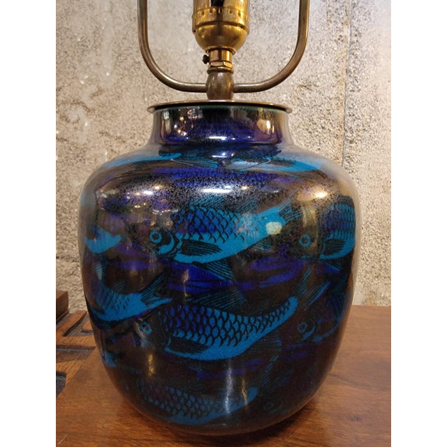 Nils Thorsson Nils Thorsson for Royal Copenhagen Fish Table Lamps - A Pair For Sale - Image 4 of 11