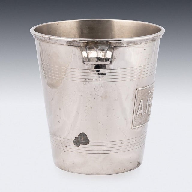 Vintage French Silver Plated Epernay Champagne Cooler by A. Merand & Co, 1930 For Sale - Image 9 of 13