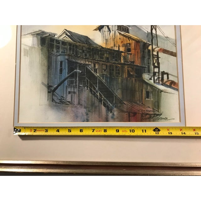 1970's Watercolor Painting by American Listed Artist David Solomon "Tin Towers" With Certificate of Authenticity For Sale In Los Angeles - Image 6 of 10