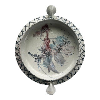 Vintage Handmade Pottery Decorative Bowl For Sale