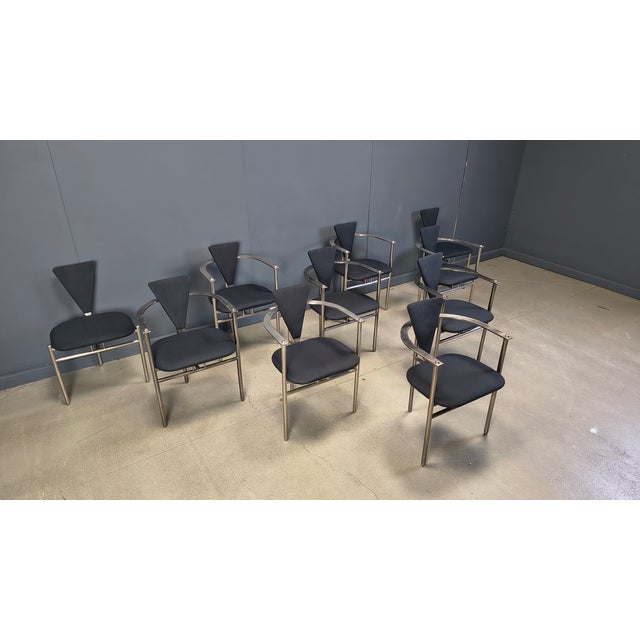 Metal Postmodern Dining Chairs from Belgo Chrom, 1980s, Set of 10 For Sale - Image 7 of 10