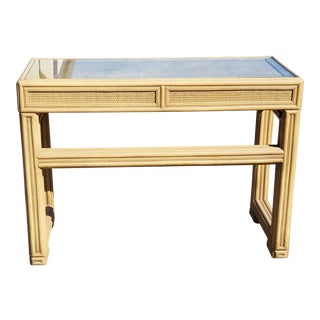 1960's Vintage Ficks Reed Woven Seagrass Vanity For Sale
