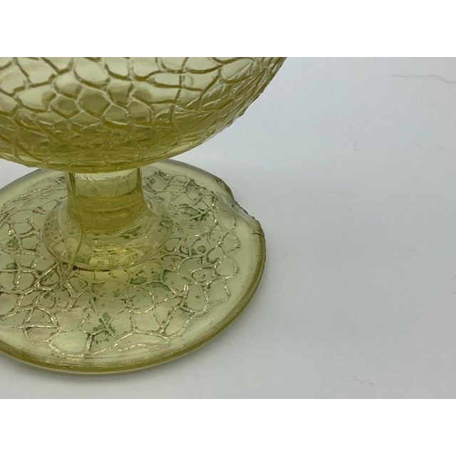 1930s Crackle Yellow Canary Vaseline Sherbet Cups- Set of 2 For Sale - Image 10 of 13