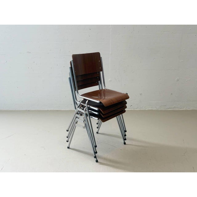 Vintage Stacking Chair with Chrome Frame, 1970s For Sale - Image 4 of 17