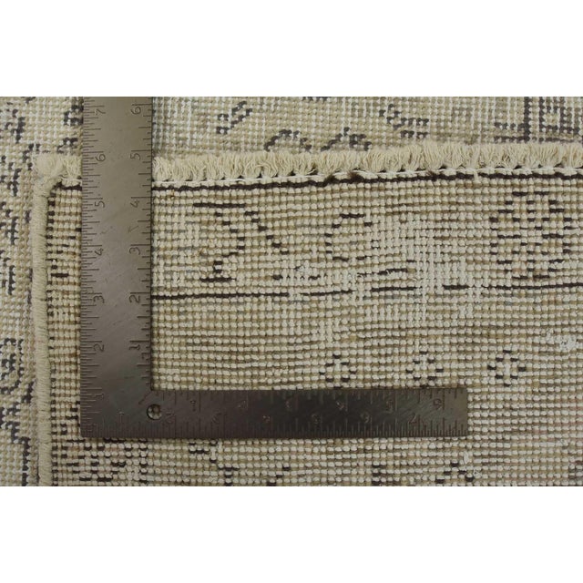 Tabriz Rug 6’6” X 9’3” Beige Wool Vintage Distressed Hand-Knotted Carpet For Sale - Image 15 of 15