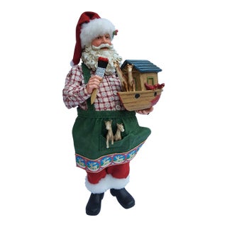 Santa Claus Vintage Fabric Mâché Noah's Ark For Sale