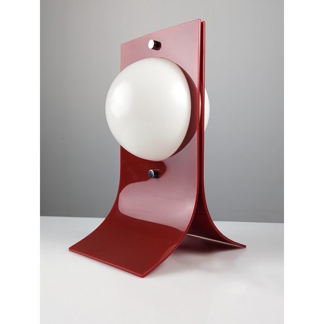 Red Acrylic Area Type Table Lamp attributed to Neal Small, 1960s For Sale - Image 10 of 10