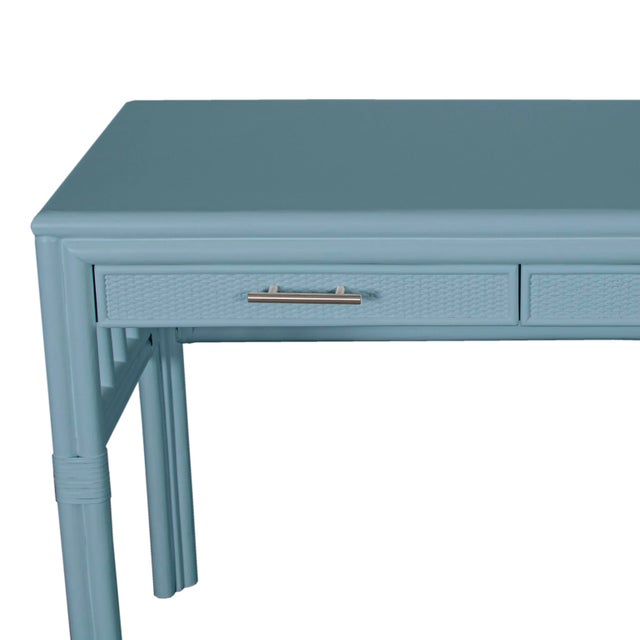 Sky Blue Colony Desk, Pool Blue For Sale - Image 8 of 9