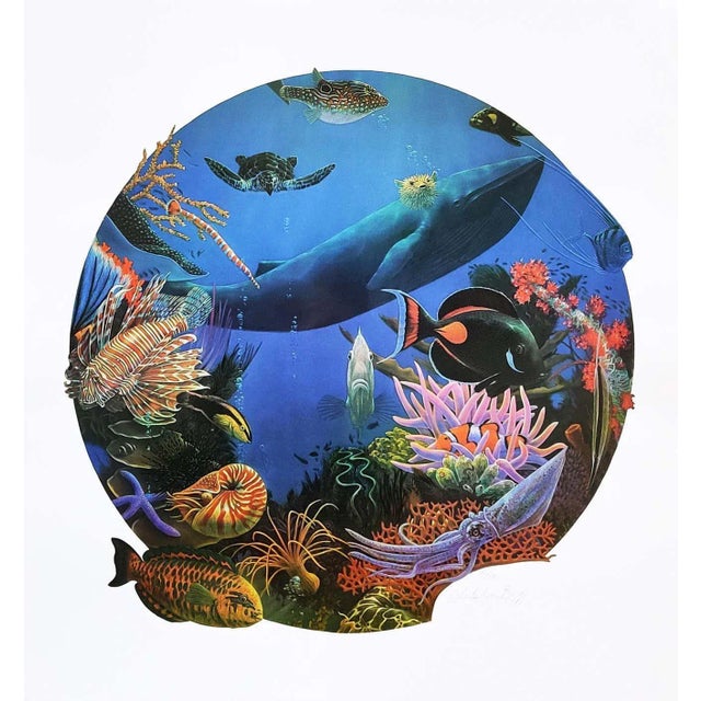 Late 20th Century "Water's Edge" Underwater Seascape Numbered Lithograph by Charles Lynn Bragg For Sale