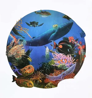 Late 20th Century "Water's Edge" Underwater Seascape Numbered Lithograph by Charles Lynn Bragg
