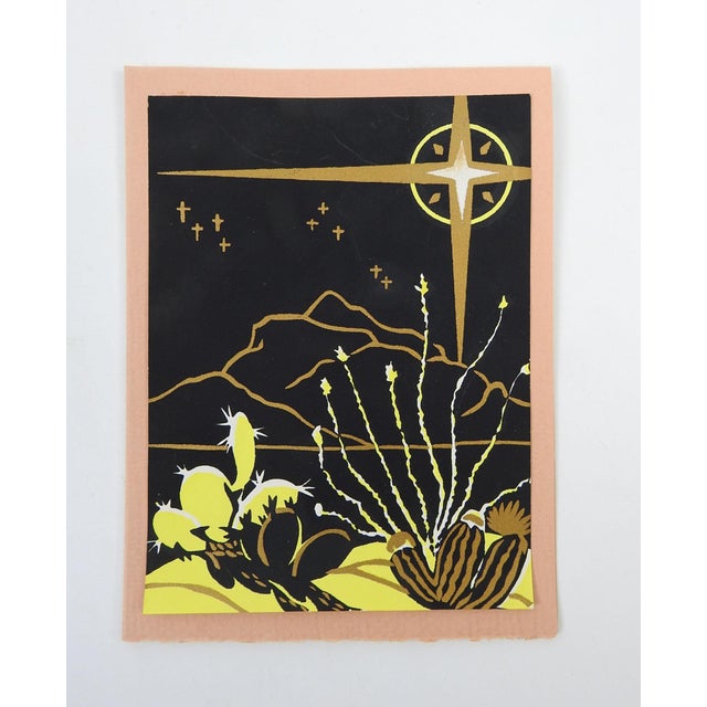 Mid 20th Century Mid Century Serigraph Christmas Cactus Cards - Set of 10 For Sale - Image 5 of 5