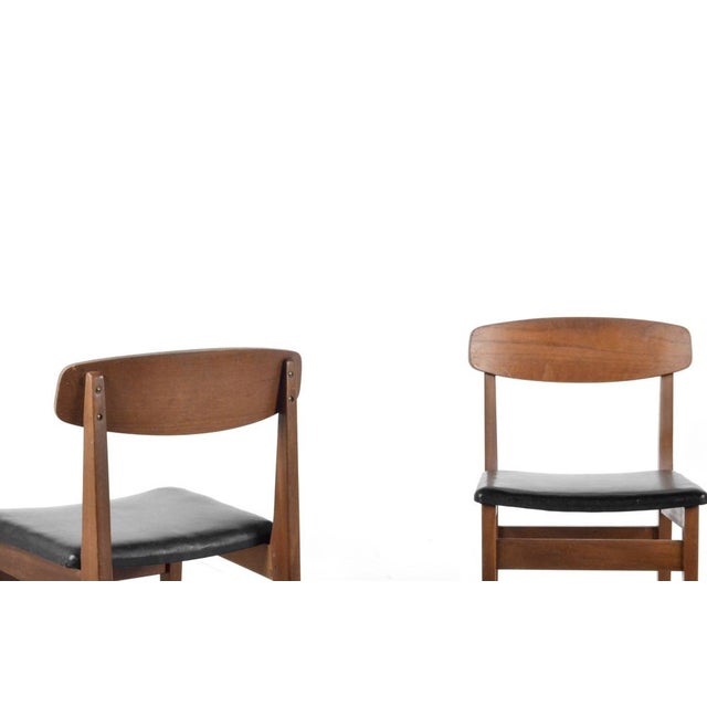 Mid-Century Modern Teak and Leatherette Chairs, 1960s, Set of 4 For Sale - Image 3 of 9
