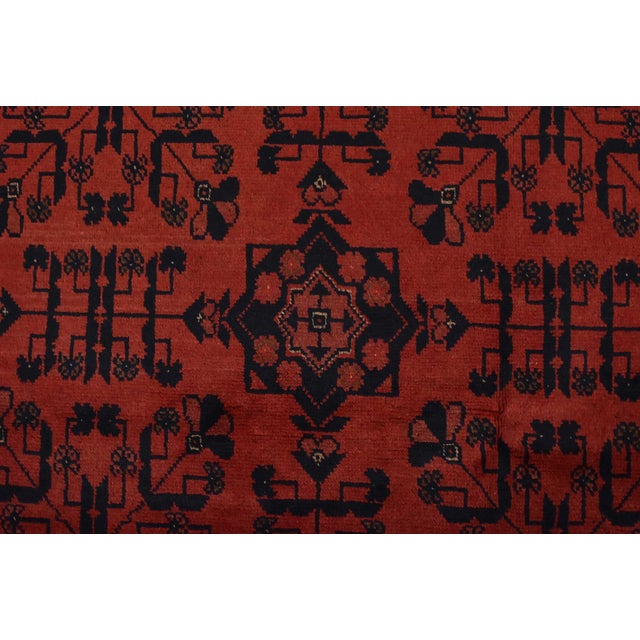 Turkmen Rug 10′ X 12’9” Red Wool Traditional Hand-Knotted Oriental Carpet For Sale - Image 9 of 14