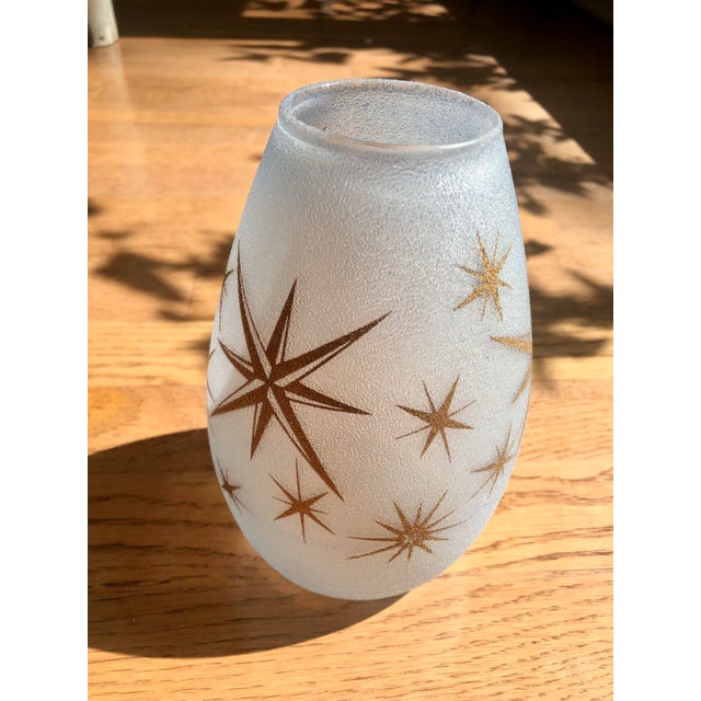 Gold Mid Century Atomic Star Frosted Vase by Bartlett-Collins For Sale - Image 8 of 9