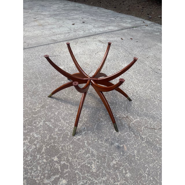 MCM Brass Tray Table With Spider Legs For Sale - Image 4 of 5