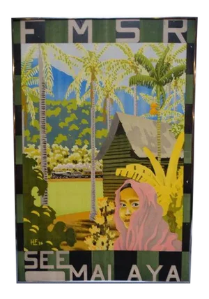 1930s Vintage Malaya Railway Poster