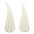 Pair of Large Italian Vetri Murano Glass White and Striped Horn/Conical Shaped Table Lamps For Sale