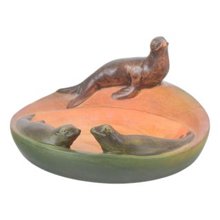 Art Pottery Bowl with Three Seals from Ipsens Enke, Denmark, 1920s For Sale