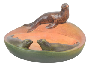 Art Pottery Bowl with Three Seals from Ipsens Enke, Denmark, 1920s