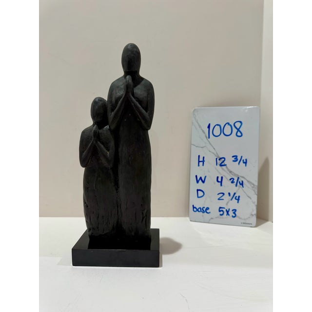 Black 1960s Larry Mohr Bronze Praying Women Sculpture Signed From Artist Estate For Sale - Image 8 of 8