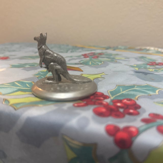 Figurative Vintage Solid Pewter Miniature Kangaroo With Joey Figurine For Sale - Image 3 of 8