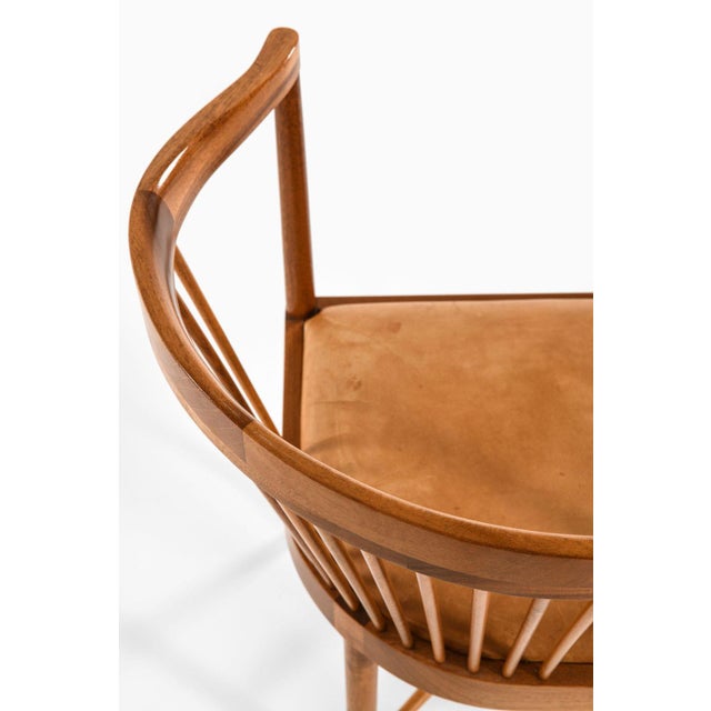 Dining Chairs in Mahogany and Leather attributed to Børge Mogensen, 1944, Set of 8 For Sale - Image 9 of 11