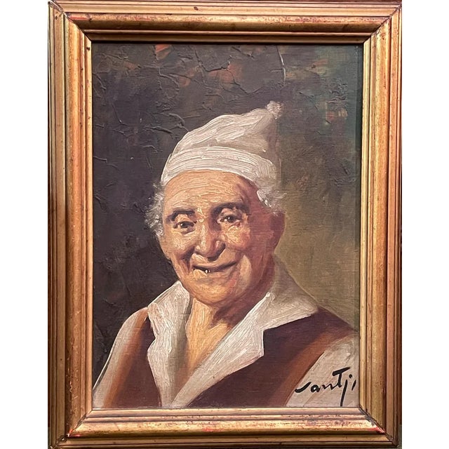 Portrait, 20th Century, Oil Painting on Panel, Framed For Sale