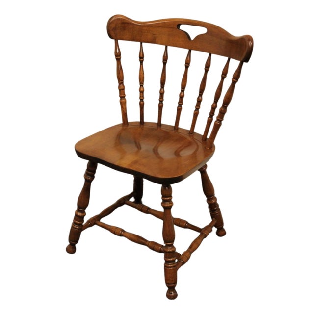 American S Bent Bros Solid Hard Rock Maple Colonial Pub Style Dining Side Chair 481 440 For Sale - Image 3 of 12