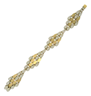 Modern Diamond 18k Yellow Gold Link Bracelet