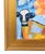 Colorful, whimsical, abstract portrait of a cow bull on stretched artist canvas. Signed by the talented artist "Franccesca...