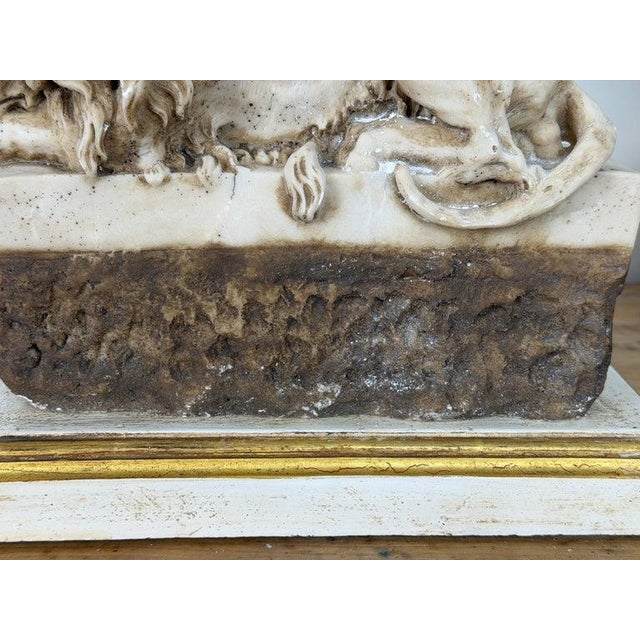 Pair of Neoclassical Recumbent Lion Table Lamps - After Canova For Sale - Image 11 of 15