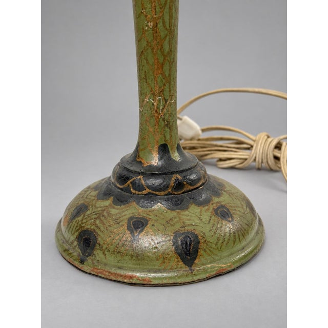 Anglo-Indian Kashmiri Papier-Mâché Art Nouveau Table Lamp, Circa 1900 For Sale In Providence - Image 6 of 8