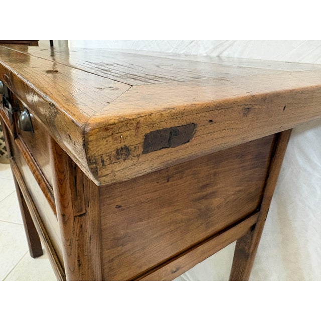 Wood Antique Asian Elm Ming Style Console/ Altar Table For Sale - Image 7 of 18