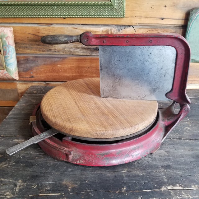 Antique Cast Iron Measuring Rotating Cheese Wheel Cutter Chairish