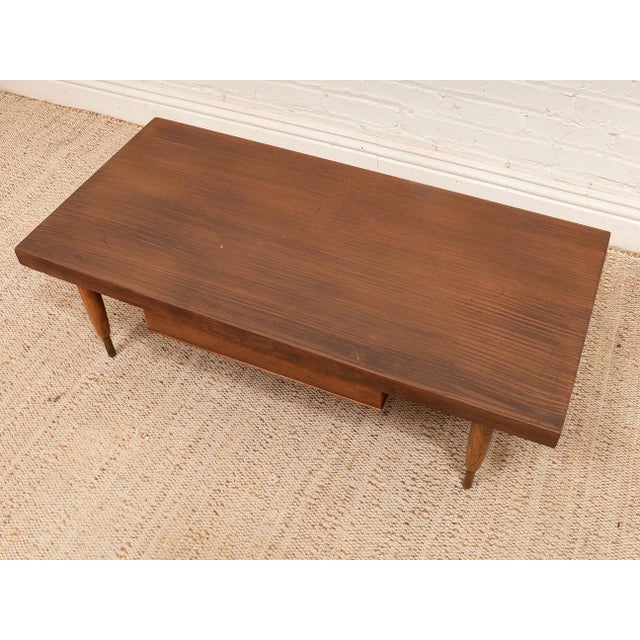 Walnut Vintage Coffee Table For Sale In Los Angeles - Image 6 of 12
