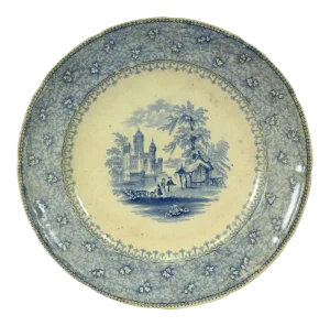 1843-55 B & W Tj & J Mayer Longport Staffordshire Garden Scenery Plate