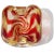 Mid-Century Modern Murano Vintage Red Bands Optic Swril Pattern Gold Flecks Italian Art Glass Chunky Ashtray Bowl For Sale - Image 3 of 11