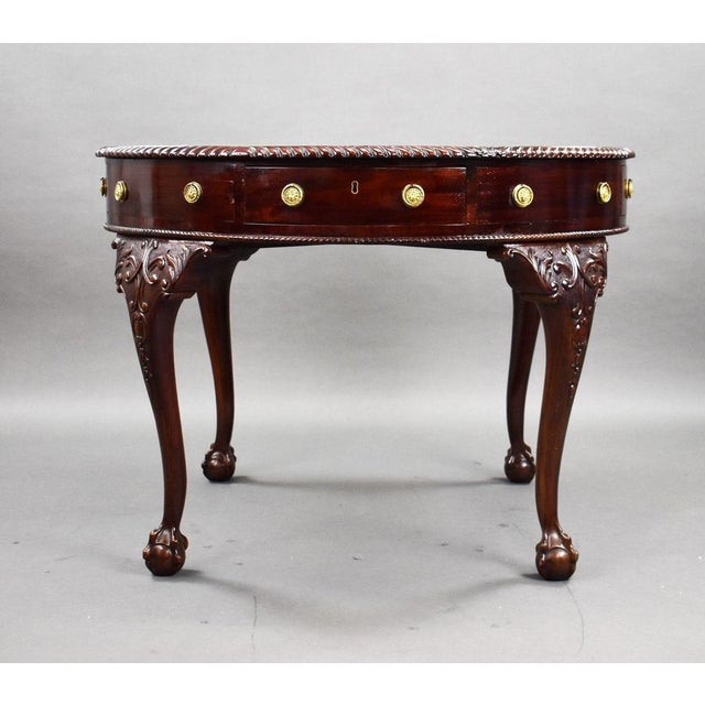 Antique Edwardian Mahogany Drum Table, 1900 For Sale - Image 10 of 13